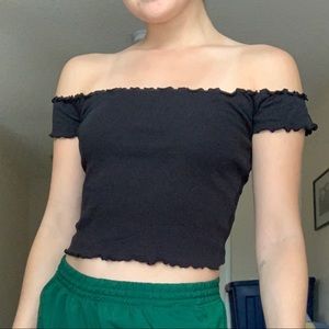 Urban Outfitters Black Off the Shoulder Top